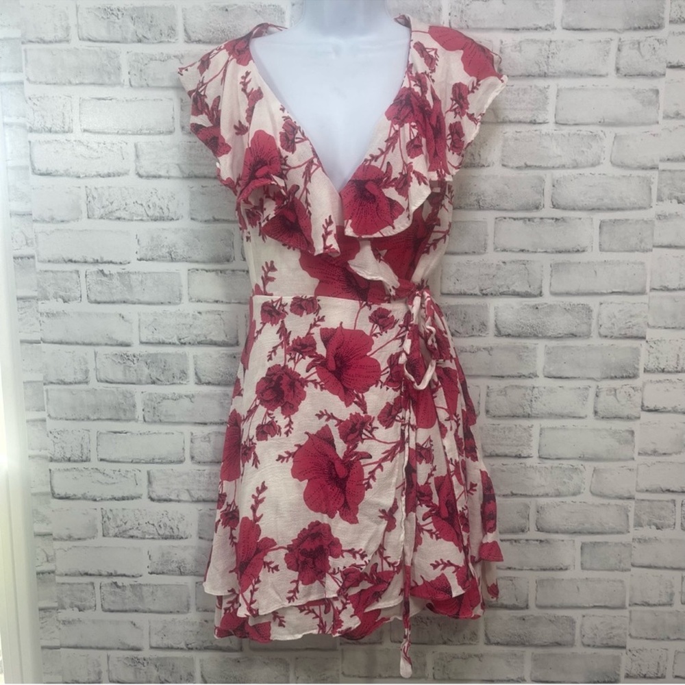 Free People “French Quarter” Wrap Mini Dress 💕 size large